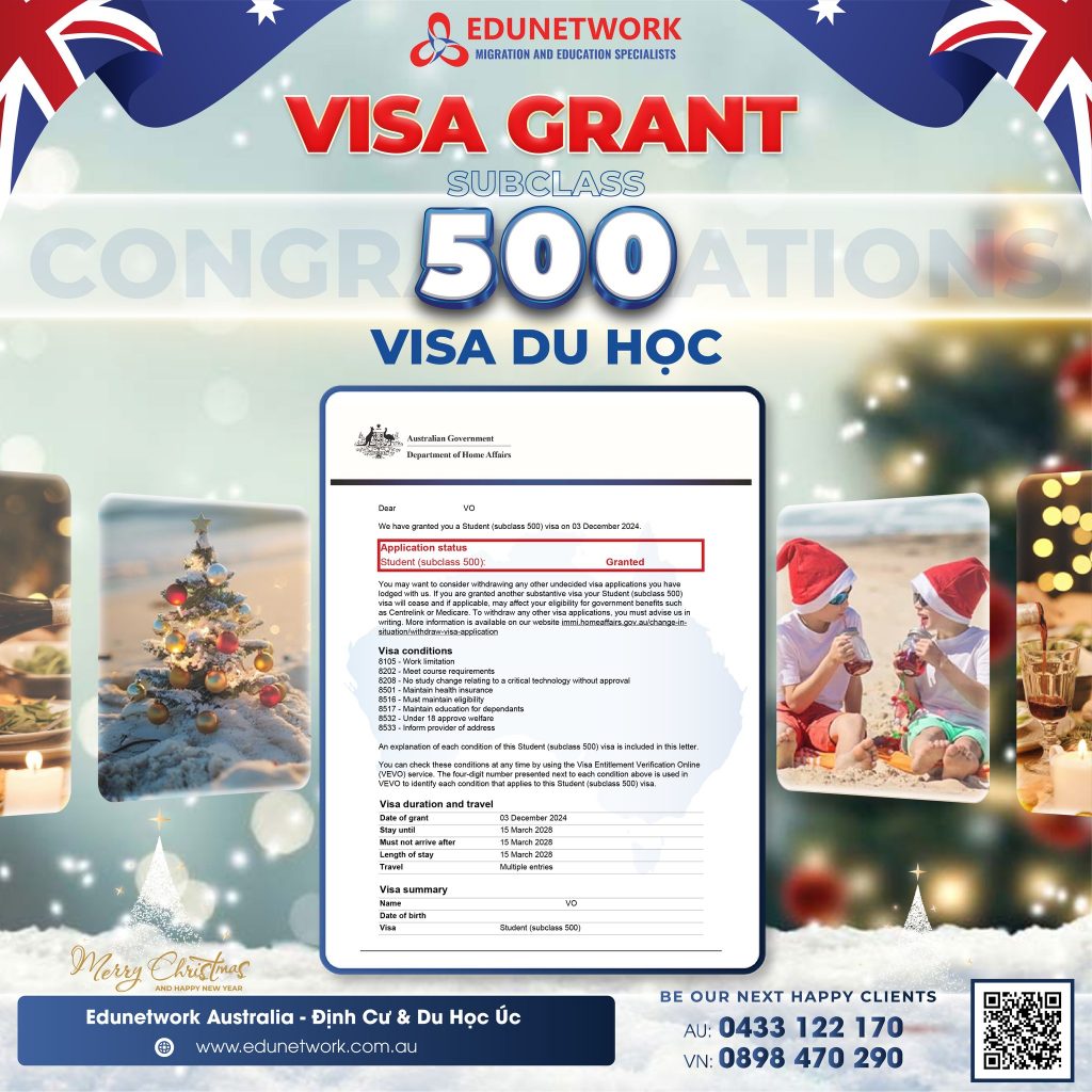 vissa 500 grant CHUYỂN ĐỔI VISA DU HỌC